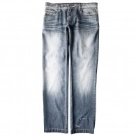 LEATHER USED WASH JEANS
