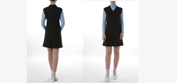 Black Scuba Dress Pink gw