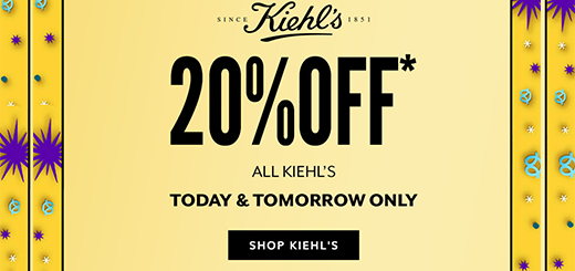 Arnotts - 20% off all Kiehl’s, right now