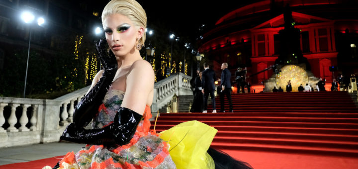 LONDON, ENGLAND - DECEMBER 10: Aquaria arrives at The Fashion Awards 2018 In Partnership With Swarovski at Royal Albert Hall on December 10, 2018 in London, England. (Photo by Mike Marsland)