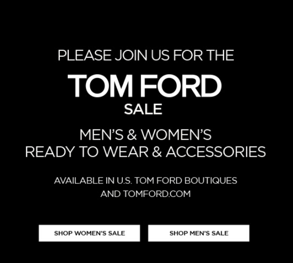 TOM FORD - SALE - men and women ready to wear and accessories