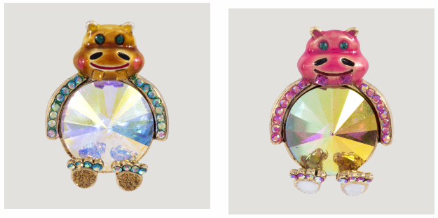 Butler & Wilson - Crystal Hippo Pin now just £7