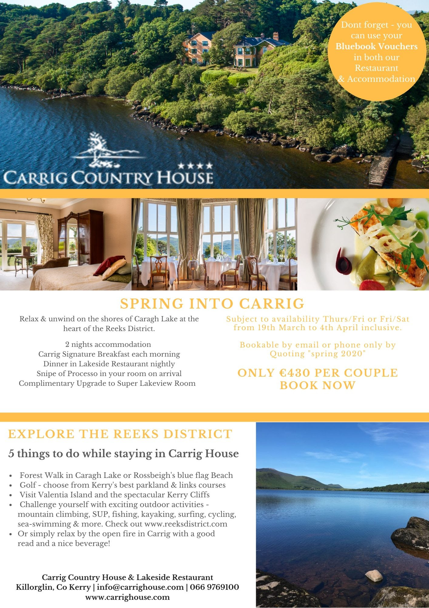 Carrig Country House & Lakeside Restaurant - Spring Into Carrig!