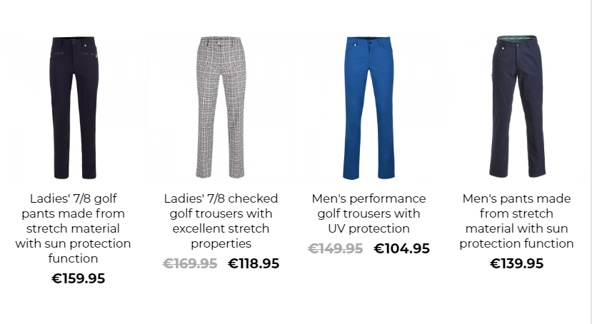 GOLFINO News - Trousers & shorts in the Spring Offers