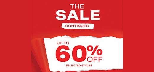 The Sale continues with up to 60% off!