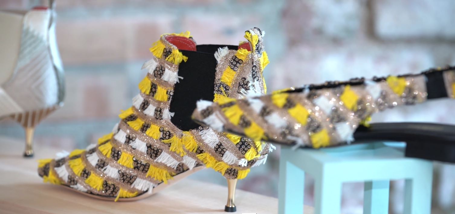 Milan new designers sept. 2020 pynck yellow fringe shoes.JPG