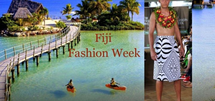 fiji image of beach w tribal fashion week w text