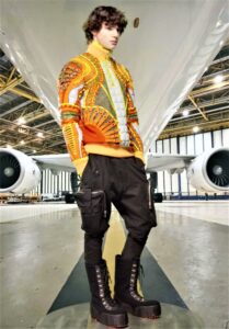 balmain mens jkt w straps paris vogue orange cro