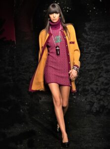 chanel paris colorful vogue burgundy dress yell