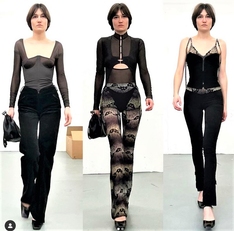 London fashion week 6-21 Charlotte Knowles 3 models blk pants insta (2) cropped.JPG