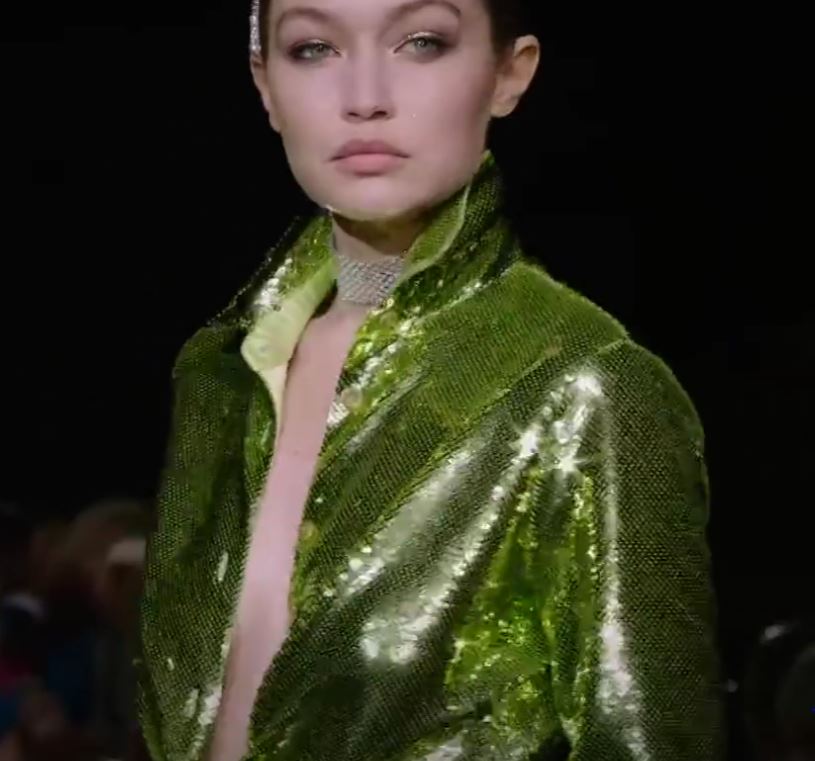 NYFW 2 Tom Ford make-up green sequin video.JPG