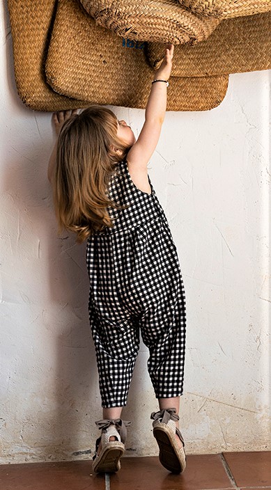 LA Mart baby on in the family blk check romper cropped.jpg