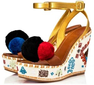 greek wedge w pom poms christian louboutin 2 c