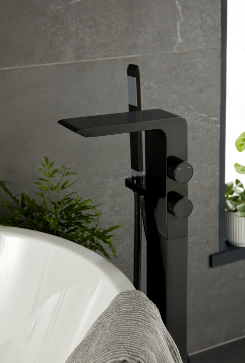 Add Depth and Drama to a Minimalist Bathroom with Vado’s Omika Noir Collection, Designed by Jo Love