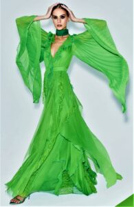 nyfw alice olivia green bat wing dress 2 jpg