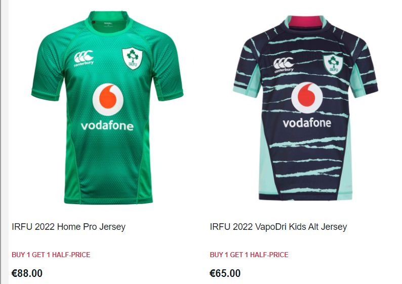 Intersport Elverys Buy 1 Get 1 50 Off on ALL Irish Rugby 2a