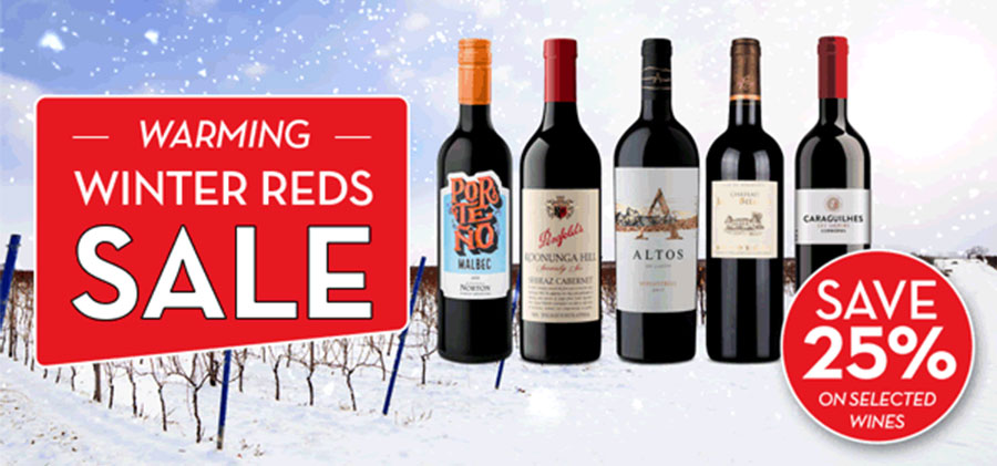 O'Briens Wine - Warming Winter Reds Sale is NOW ON