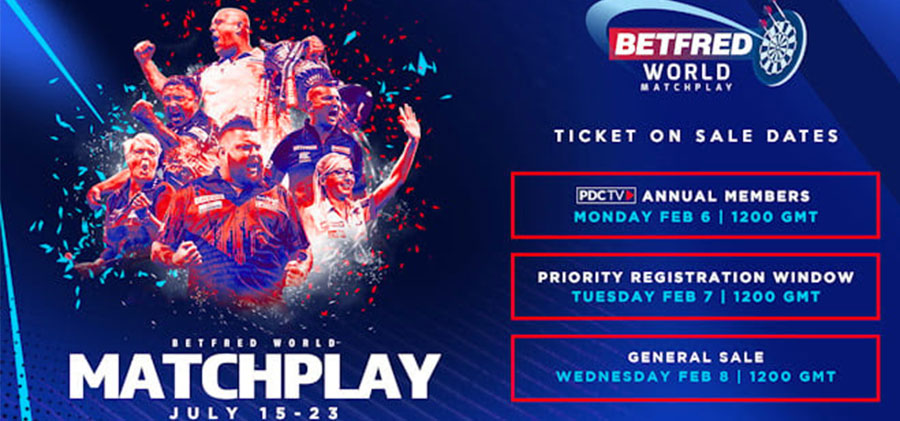 PDC Darts - Ticket Dates Announced For The World Matchplay