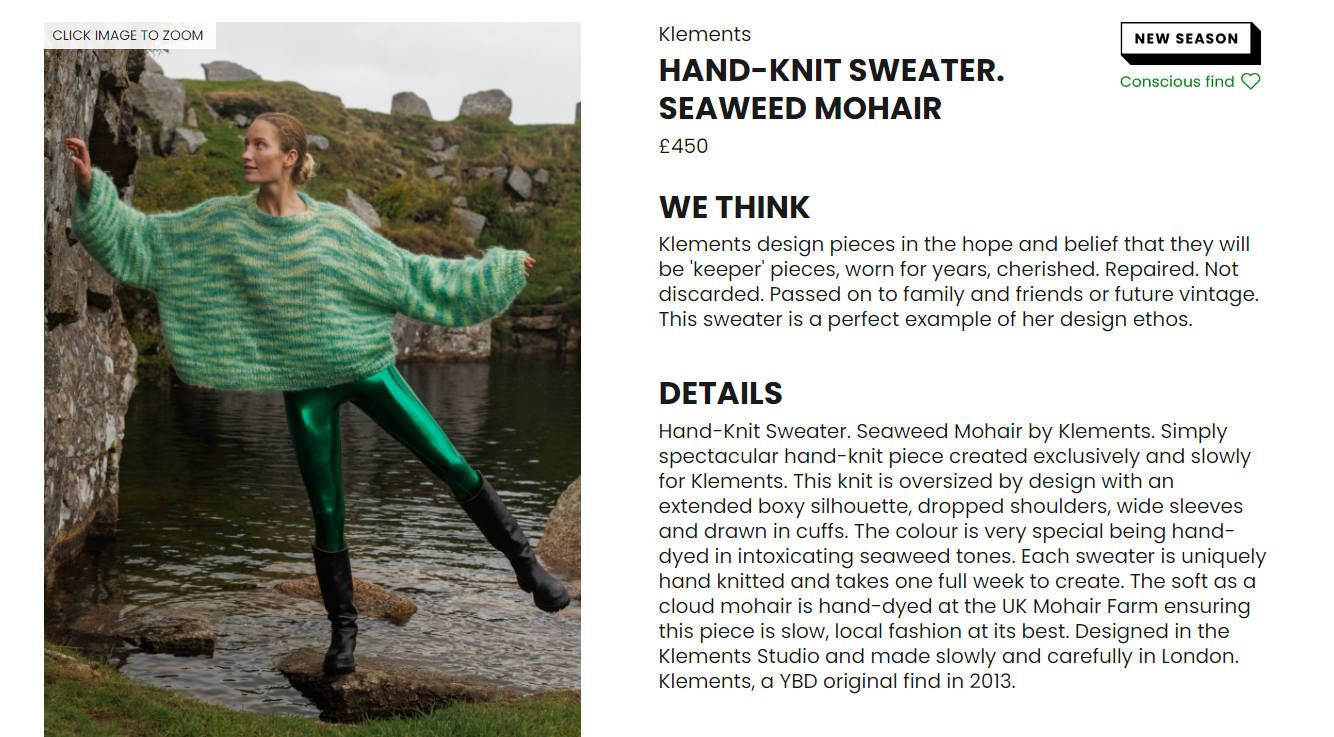 HAND KNIT SWEATER. SEAWEED MOHAIR