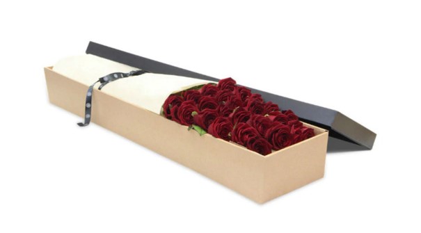 Premium red roses box by flower station