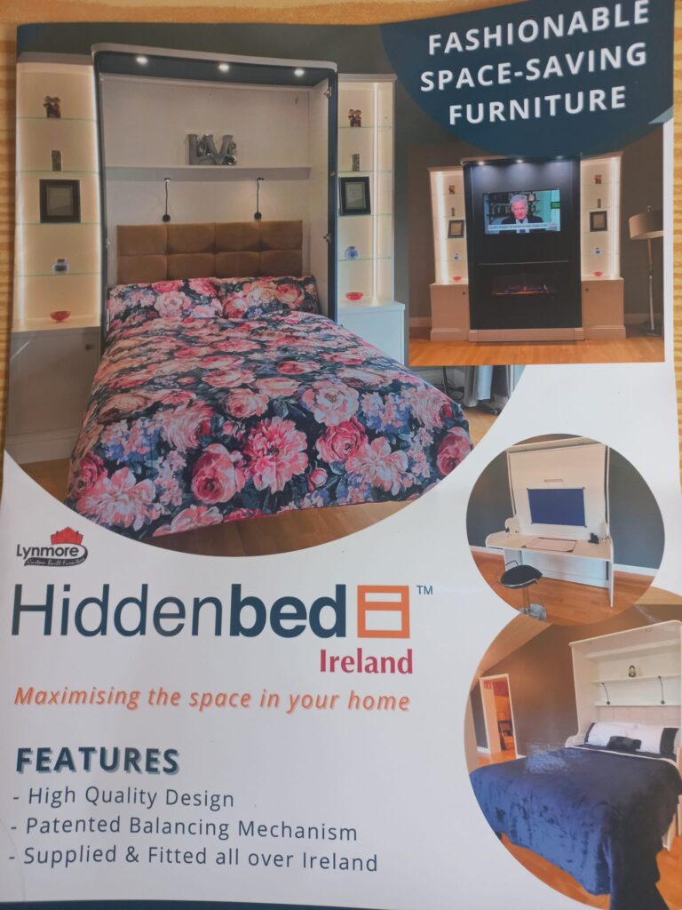 The Hiddenbed - a bed to desk with TV fireplace station