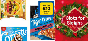 Tesco Ireland Have a cozy night in with E10 frozen pizza meal deal 1wr