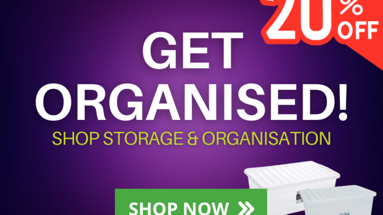 Get Organised with 20% OFF storage boxes