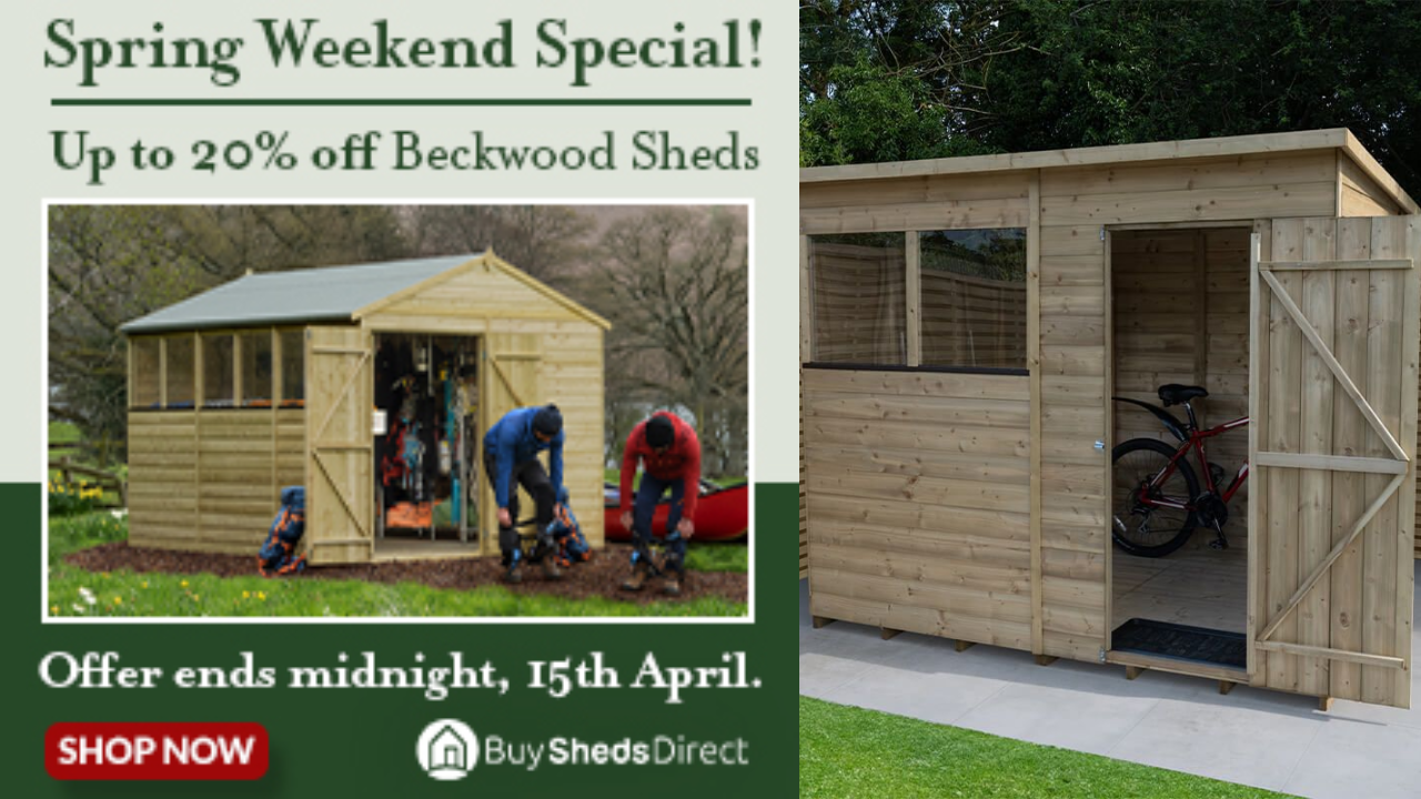 Spring Weekend Sale - Up to 20% Off Wooden Sheds at Buy Sheds Direct