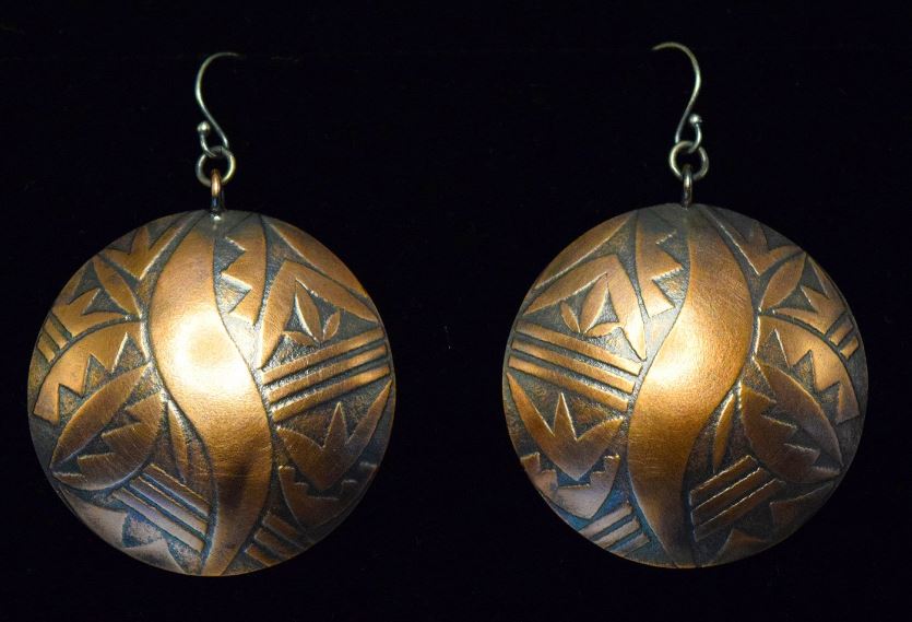 Native 5-24 LA copper orb embossed earrings.JPG