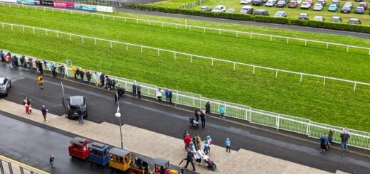 Ballybrit Racecourse from the stands at the Galway Races