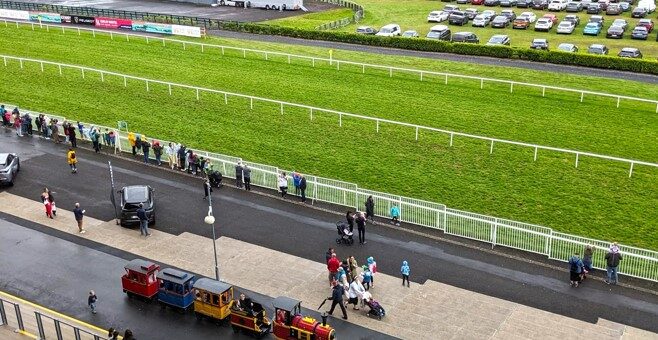 Ballybrit Racecourse from the stands at the Galway Races