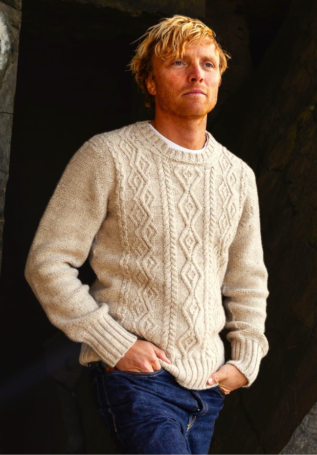 Irish 24-25 IM Inis_Meain_100_Cashmere_Aran_Sweater_Sand_3x4_Model_1 cropped.jpg