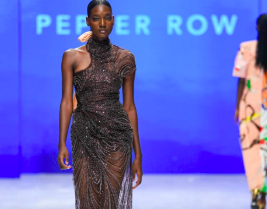 Beading, transparency and asymmetry shouted glamour! At Pepper Row