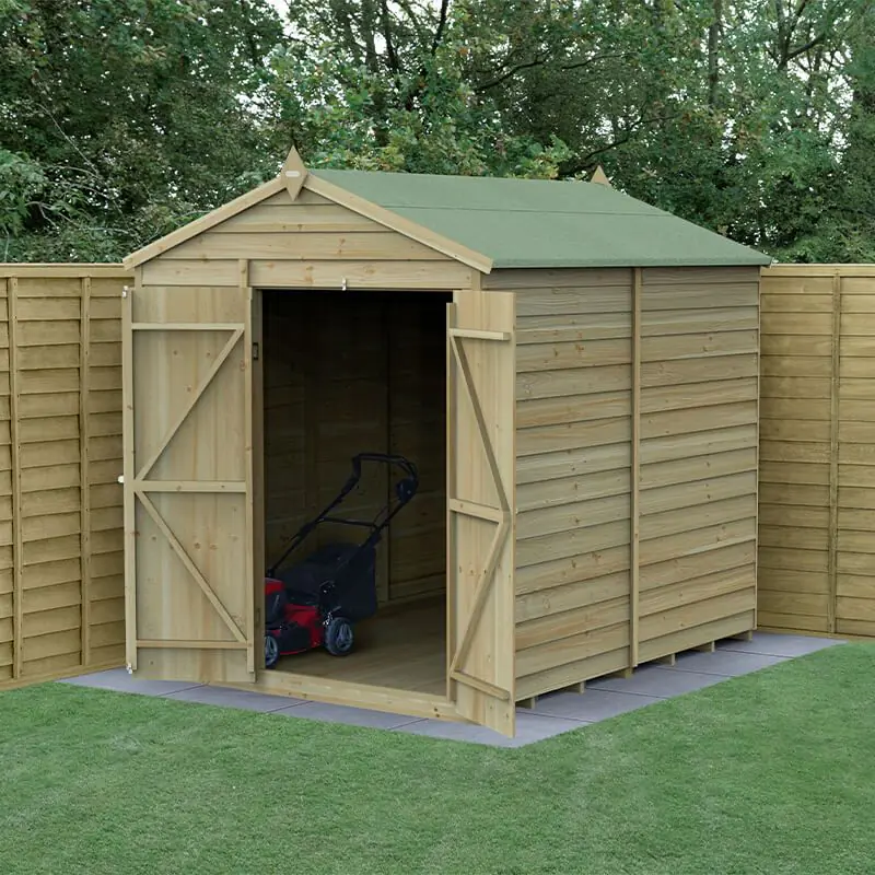 Pressure Treated Windowless Double Door Apex Wooden Shed 