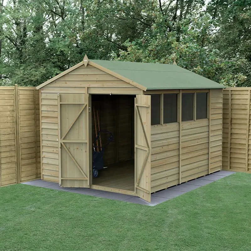Pressure Treated Double Door Apex Wooden Shed , Buy Sheds Direct
