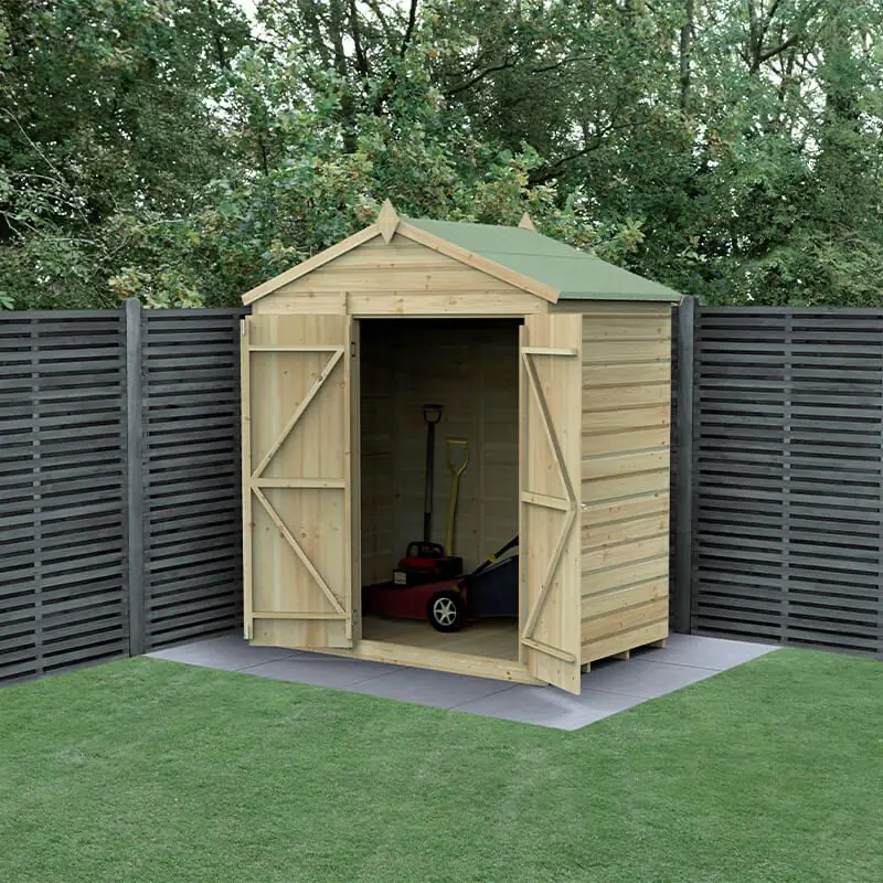 6' x 4' Shiplap Pressure Treated Windowless Double Door Apex Wooden Shed (1.88m x 1.34m) 6' x 4' Shiplap Pressure Treated Windowless Double Door Apex Wooden Shed (1.88m x 1.34m)