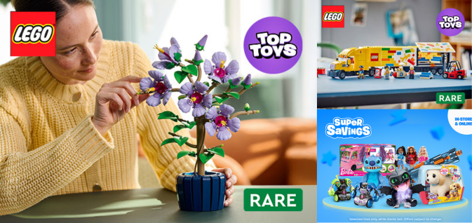 Получите 5 евро от 50 евро и 10 евро от 100 евро, потраченных на все предметы Lego! 39 Лего!