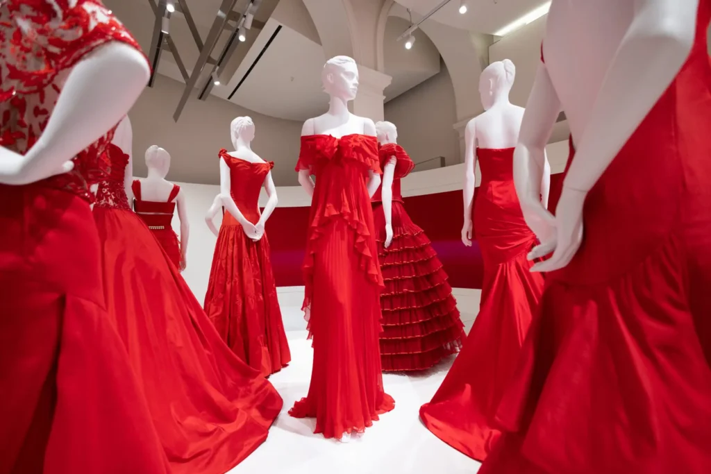 Valentino Garavani signature red couture gown