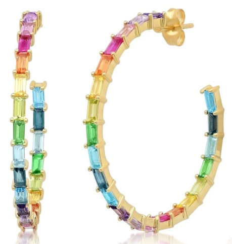 NYLAJ25 AS rainbow baguette hoop earrings.jpg