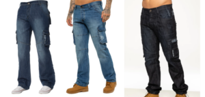 Raw Denim Combat Jeans For Men