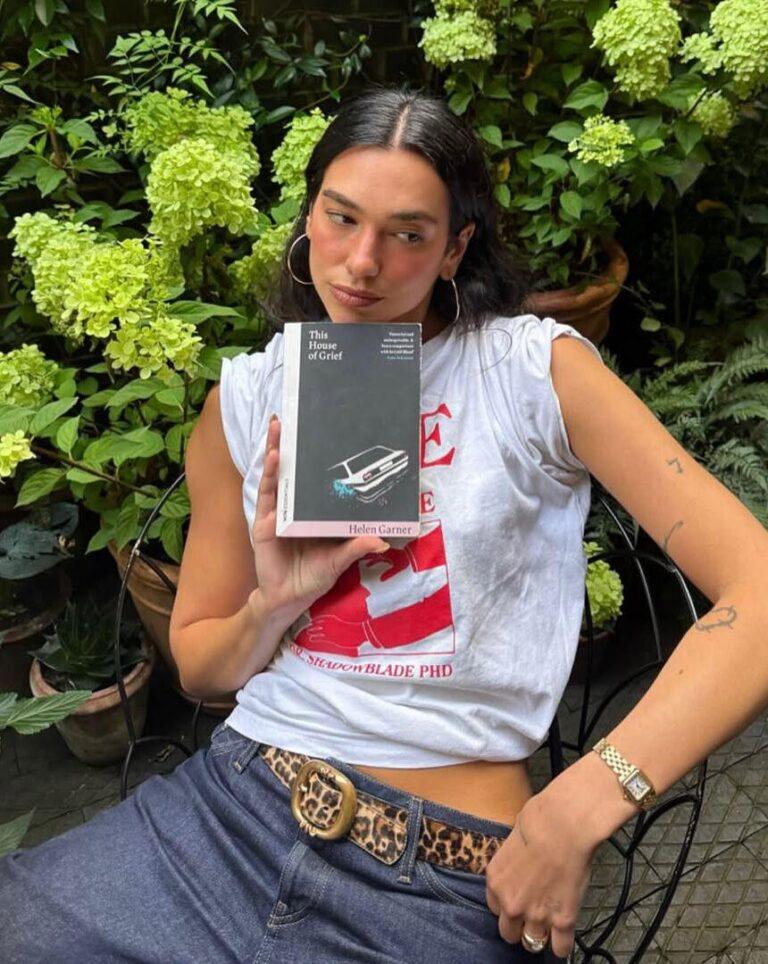Photo of Dua Lipa and her book club.