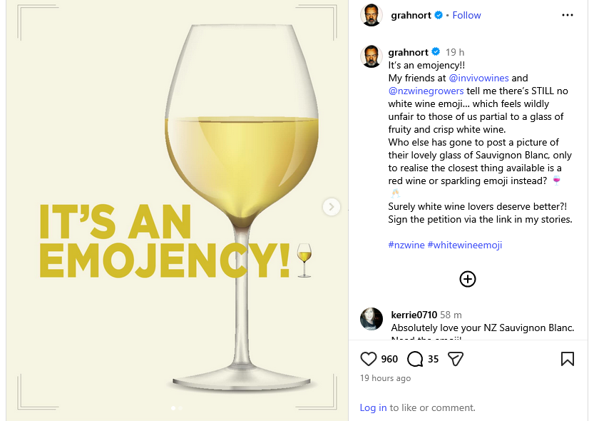 Graham Norton backs call for a white wine emoji