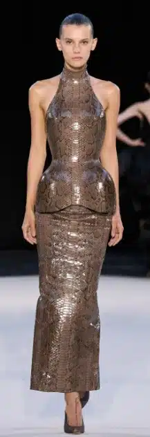 Paris Haute Couture Fall/Winter 2026-27. Your Need to Know Fantasy Apparel by the World’s Top Fashion Designers 42 PCFW26-7 AS bronnze sequin halter.jpg