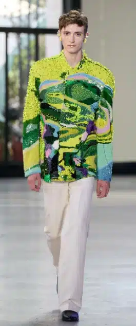 Paris Haute Couture Fall/Winter 2026-27. Your Need to Know Fantasy Apparel by the World’s Top Fashion Designers 40 PCFW26-7 GM mens sequin jkt yelloe.jpg