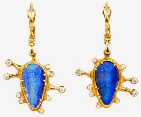 Summer Shopping in NYC: Top Designer Fashions, Stunning Jewelry, Luxury Accessories & Fabulous Eco-Friendly Surprises 84 SHNY-26 LA Boulder opal and diam ear use this.jpg