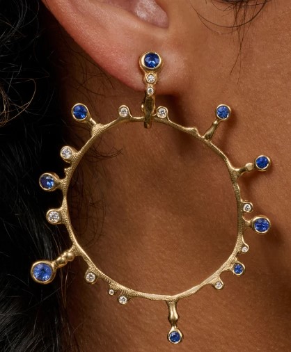 Summer Shopping in NYC: Top Designer Fashions, Stunning Jewelry, Luxury Accessories & Fabulous Eco-Friendly Surprises 83 SHNY-26 LA Saph and diam hoop ear.jpg