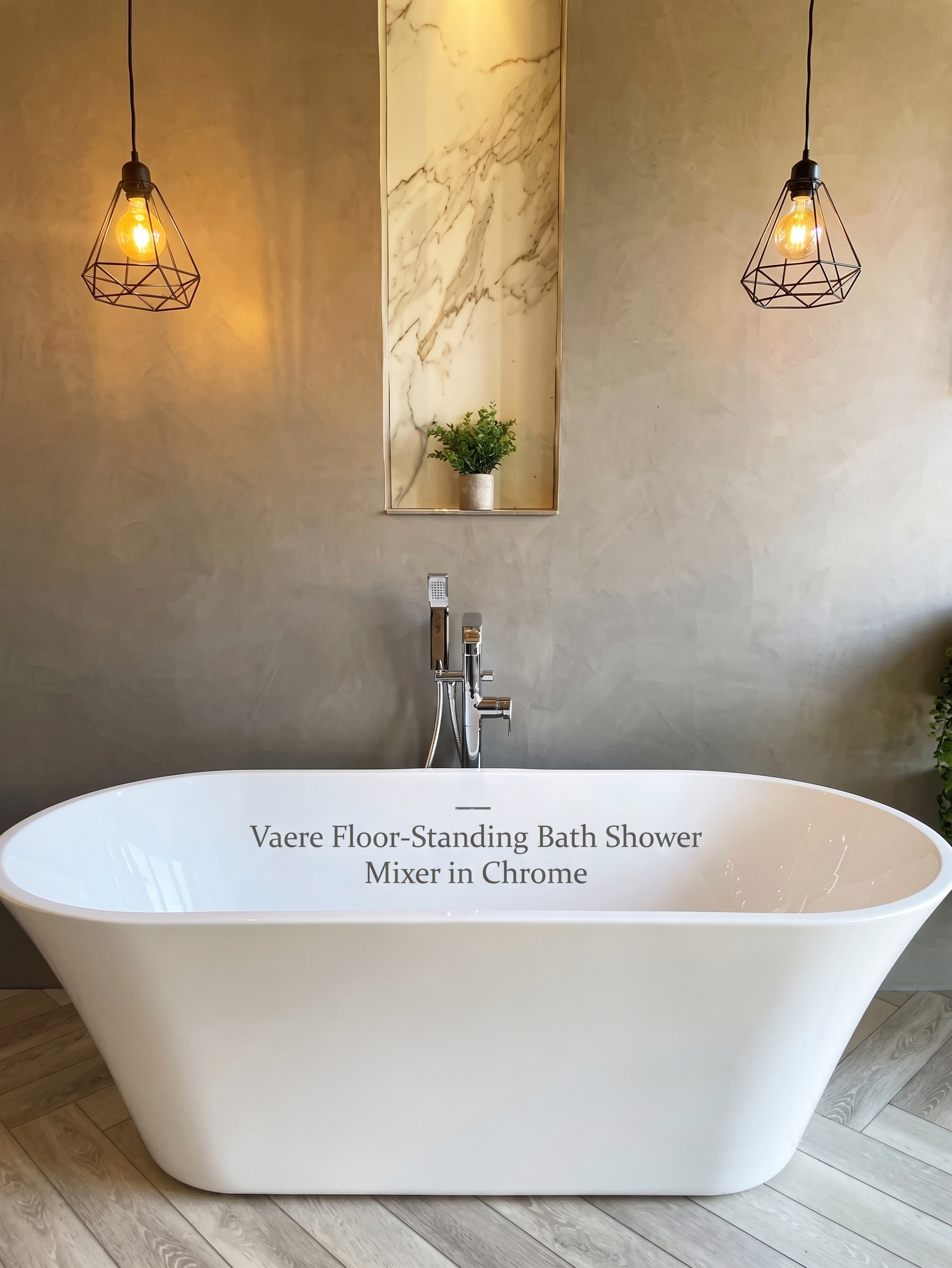 Vaere Floor Standing Bath Shower Mixer in Chrome