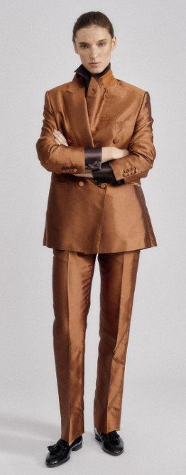 Milan Spring/Summer 2027, New Trends Seen at Fashion Week, Are You Ready? 39 Milan27 BR canyon copper metallic suit.jpg