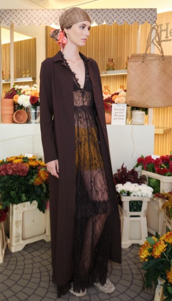 Milan Spring/Summer 2027, New Trends Seen at Fashion Week, Are You Ready? 99 Milan27 HE long burgundy coat over sheer.jpg