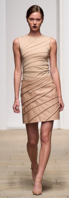Milan Spring/Summer 2027, New Trends Seen at Fashion Week, Are You Ready? 93 Milan27 SL beuge leather dress.jpg